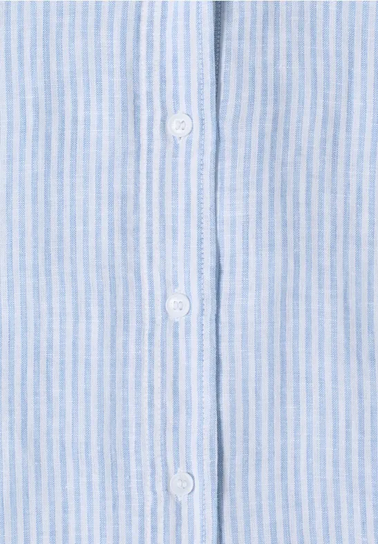 Blouse à manches courtes en pur lin blouse blue