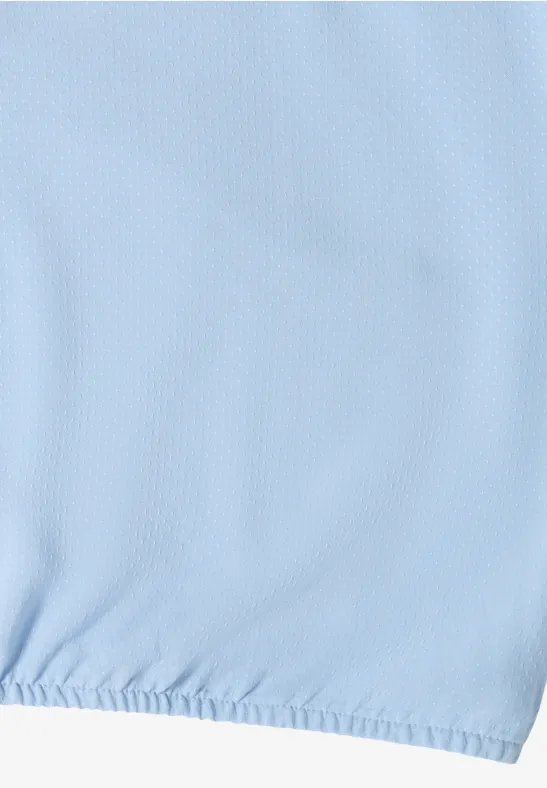 Kurzarm Bluse mit Strukturmix light sky blue