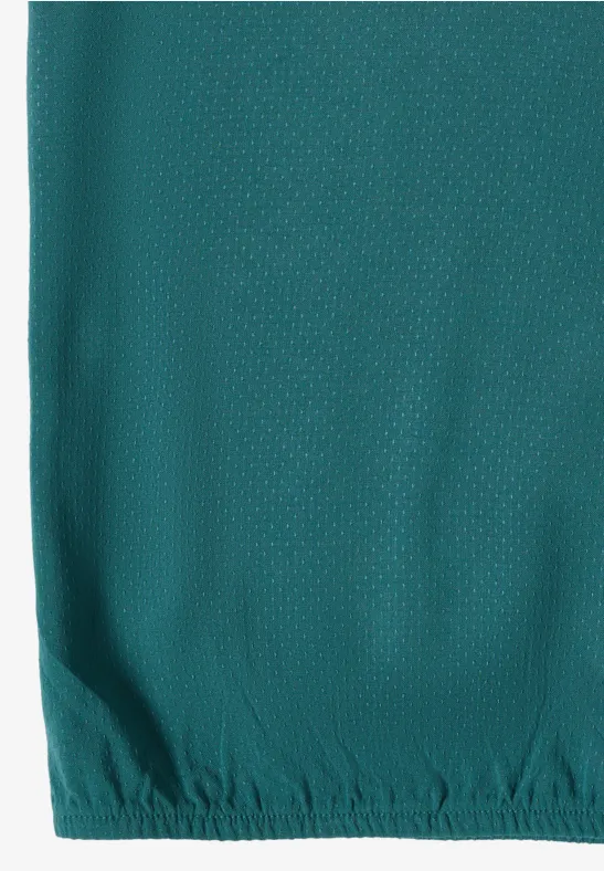 Kurzarm Bluse mit Strukturmix jungle green