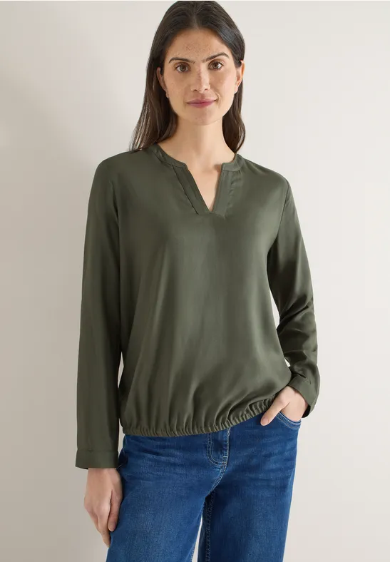 Blouse in effen kleur khaki