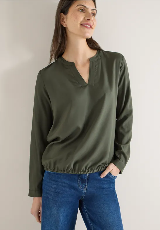 Blouse in effen kleur khaki