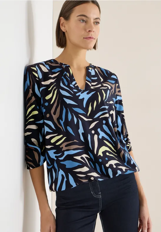 Gemusterte Bluse universal blue
