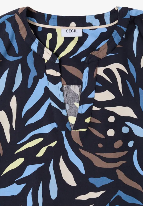 Gemusterte Bluse universal blue