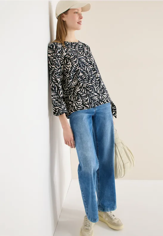 Bluse mit Knoten universal blue