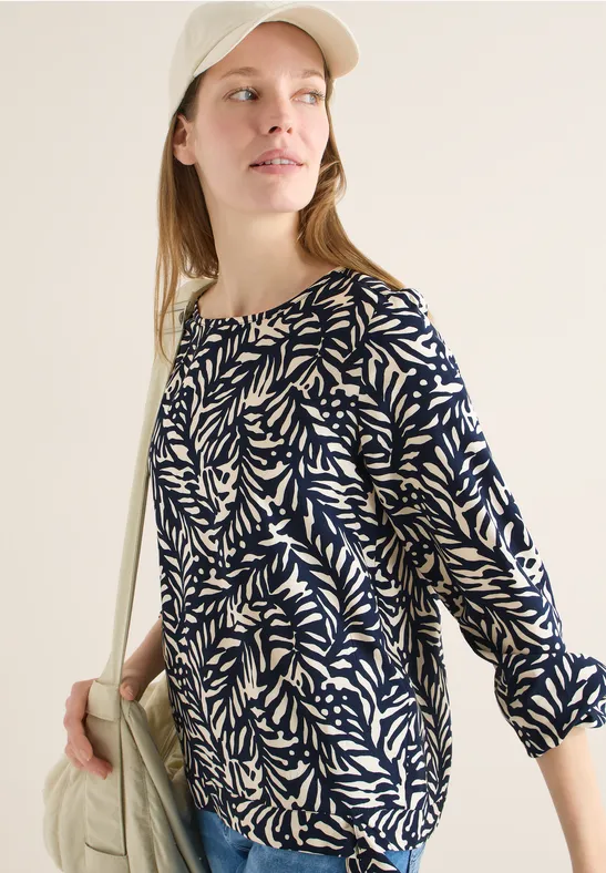 Bluse mit Knoten universal blue