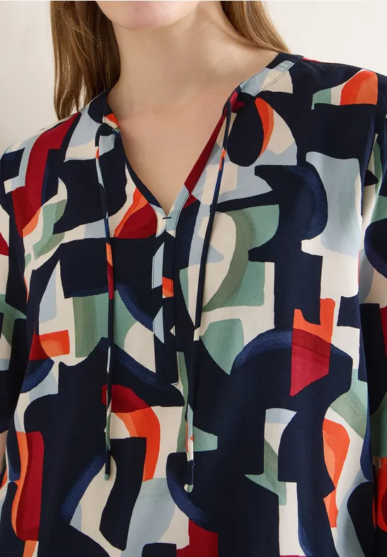 Gemusterte Bluse universal blue