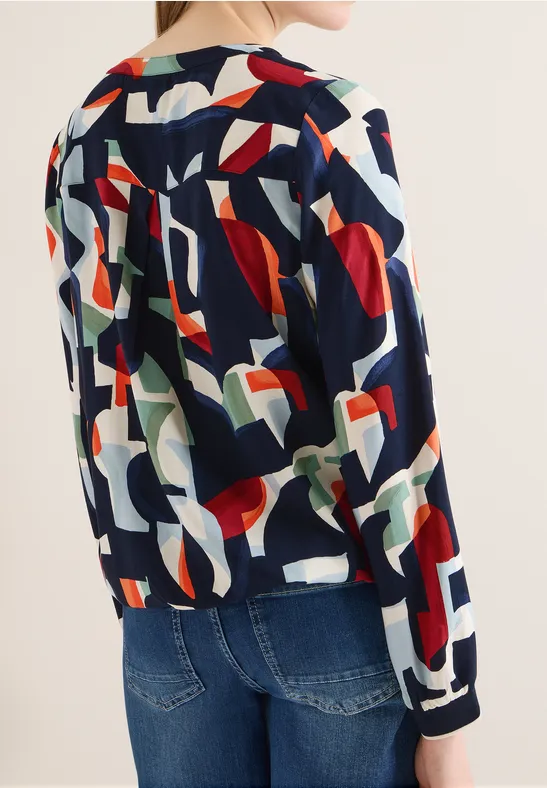 Gemusterte Bluse universal blue