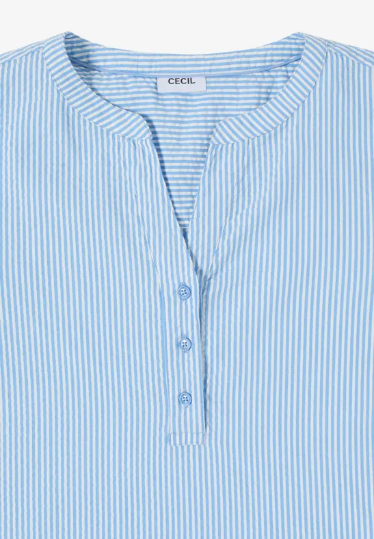 Blouse rayée en seersucker cloud blue