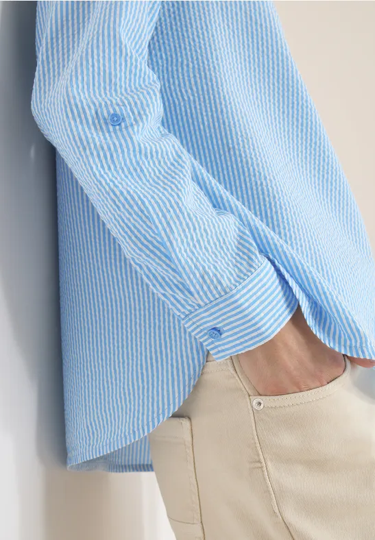 Blouse rayée en seersucker cloud blue
