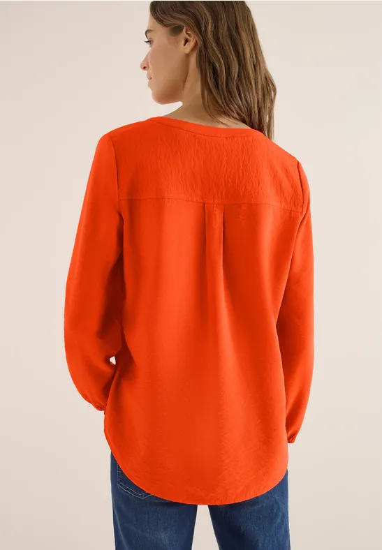 Blouse in effen kleur cherry tomato orange