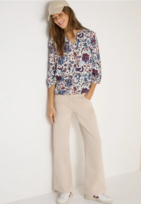 Gemusterte Bluse light alabaster white