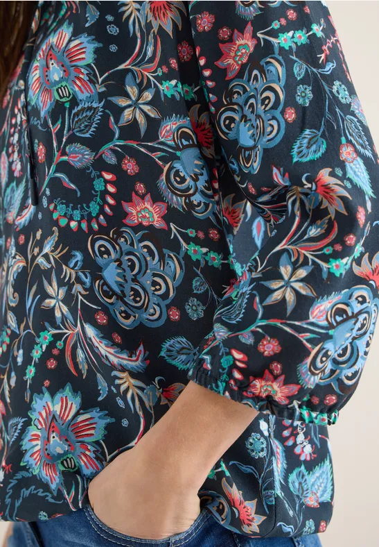 Gemusterte Bluse universal blue