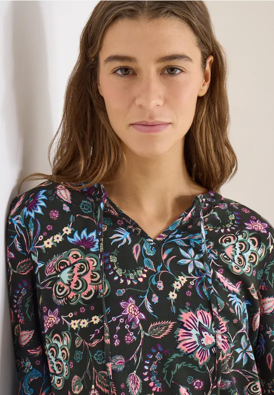 Blouse à motifs raw khaki