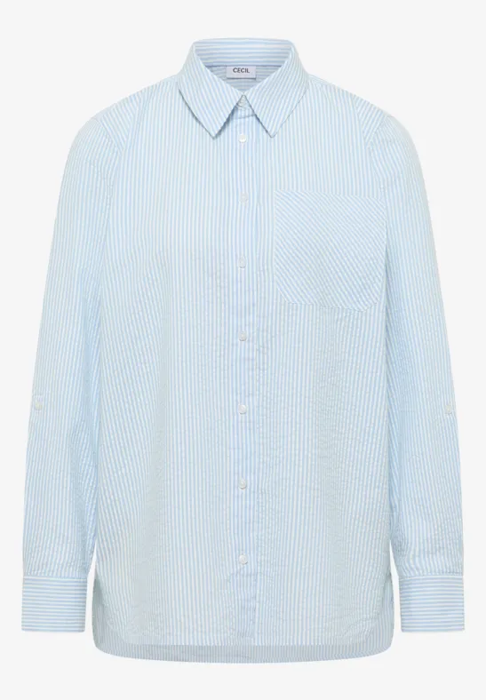 Blouse rayée en seersucker cloud blue