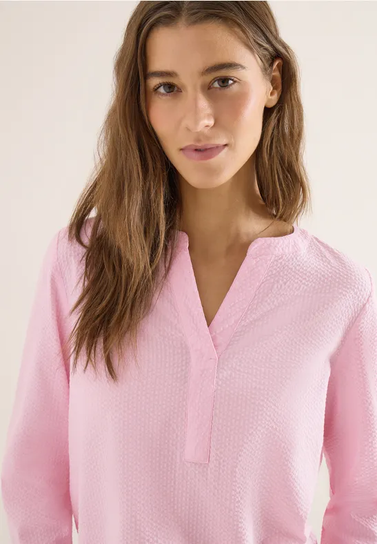 Blouse in effen kleur light blush rose