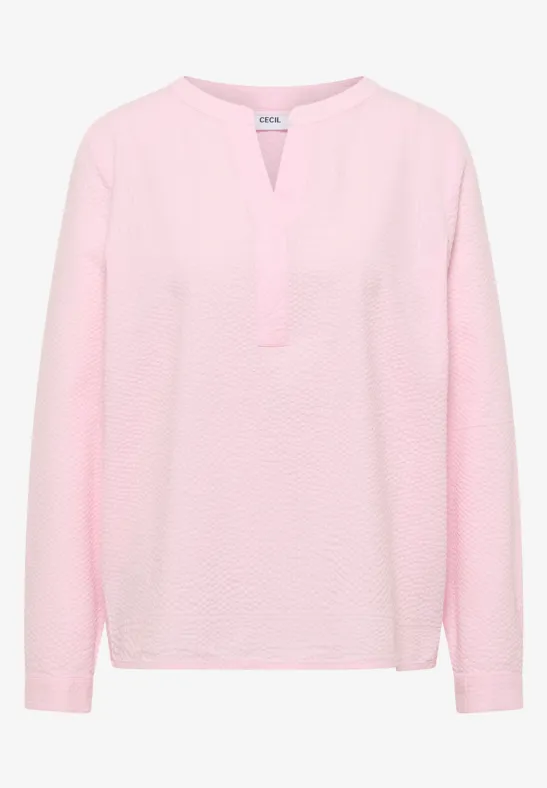 Blouse in effen kleur light blush rose