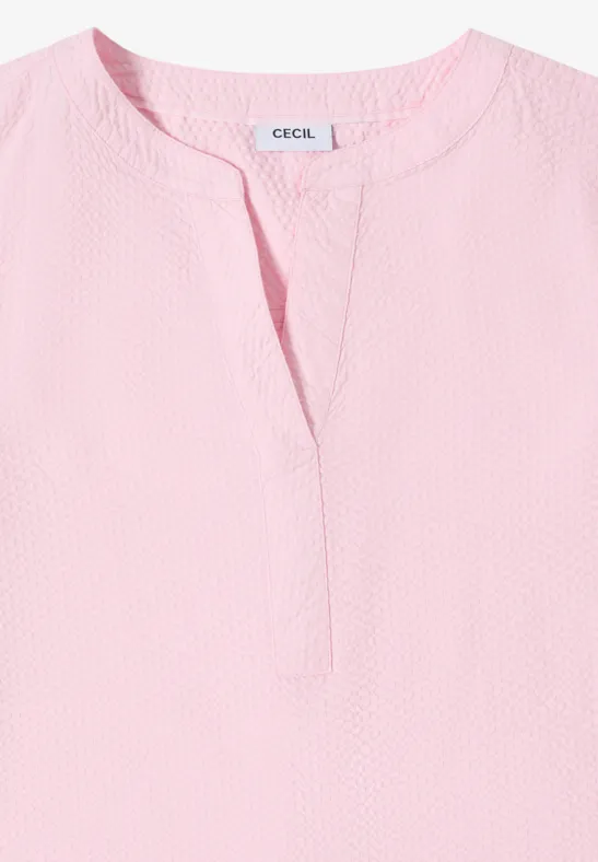 Blouse in effen kleur light blush rose