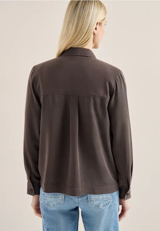Colored Denim Bluse macchiato brown