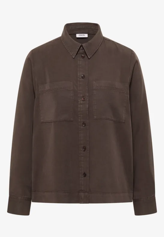 Colored Denim Bluse macchiato brown