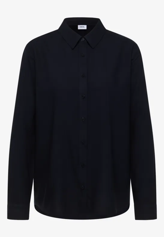 Hemdbluse in Unifarbe universal blue