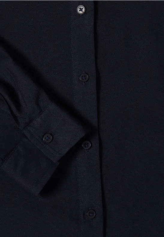 Hemdbluse in Unifarbe universal blue