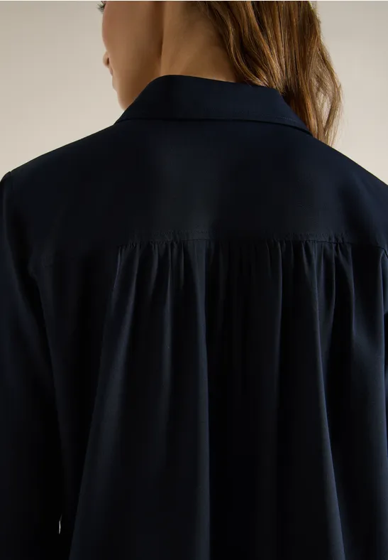 Hemdbluse in Unifarbe universal blue