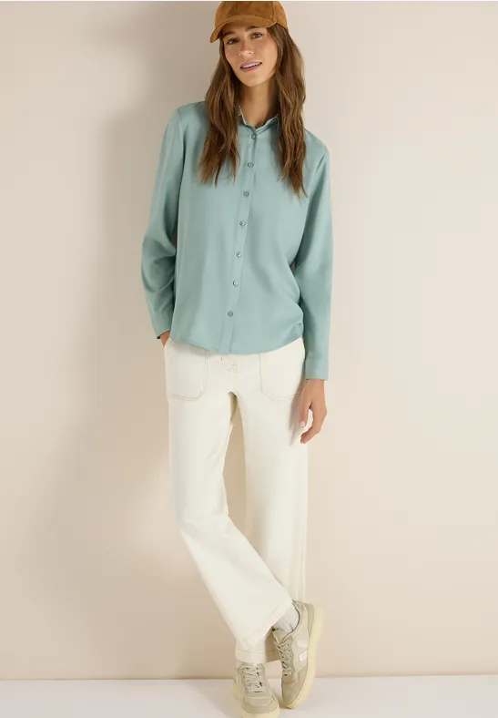 Hemdbluse in Unifarbe mint sea green