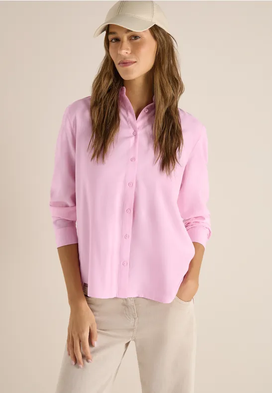 Hemdbluse in Unifarbe light blush rose