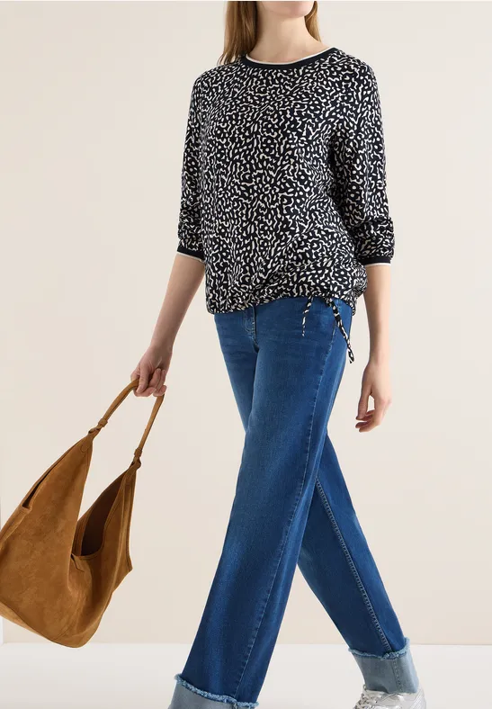 Gedessineerde blouse universal blue