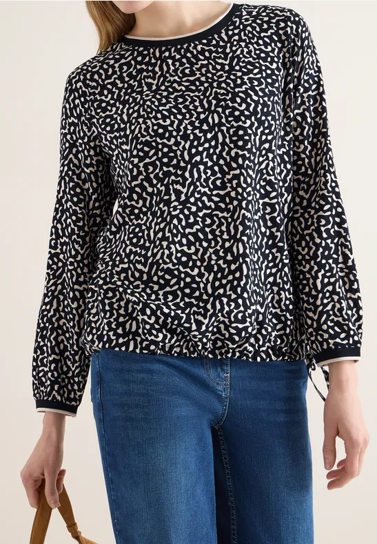 Gedessineerde blouse universal blue