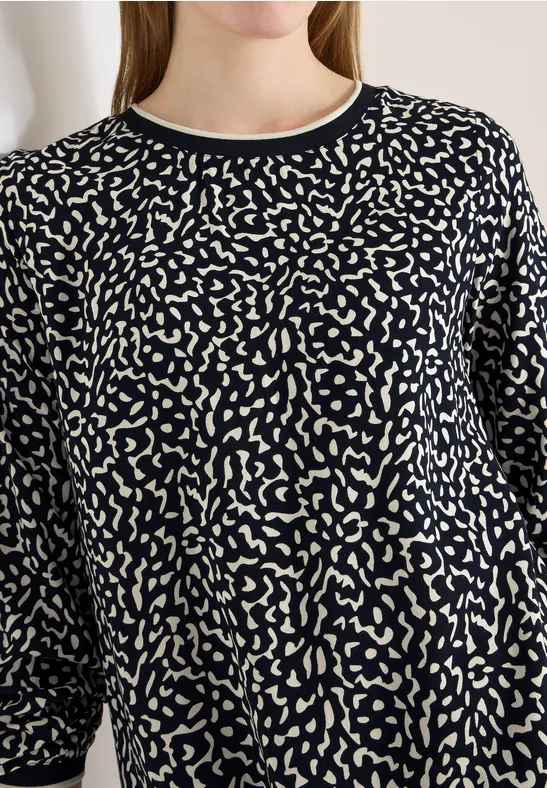 Gedessineerde blouse universal blue