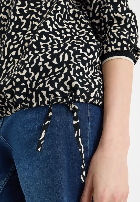 Gedessineerde blouse universal blue