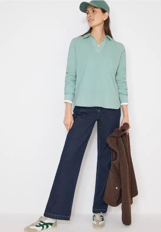 Blouse met omslag mint sea green