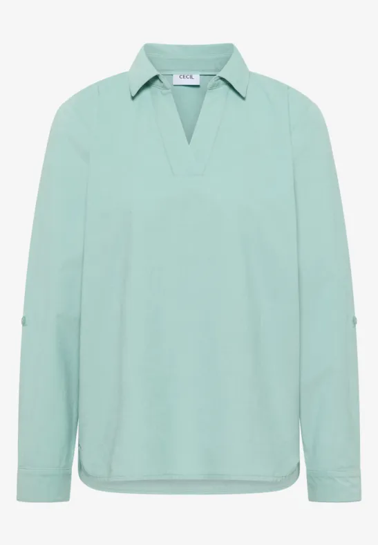 Blouse met omslag mint sea green