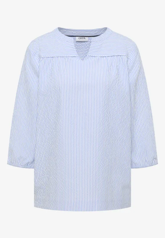 3/4-Arm Bluse in Seersucker Qualität blouse blue