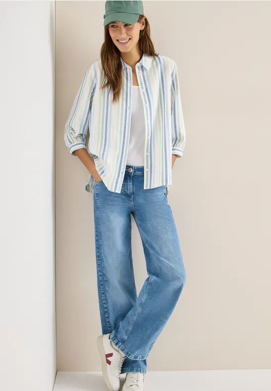 Chemisier en seersucker raw matcha lime