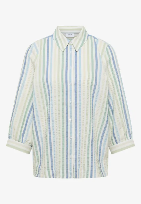 Chemisier en seersucker raw matcha lime