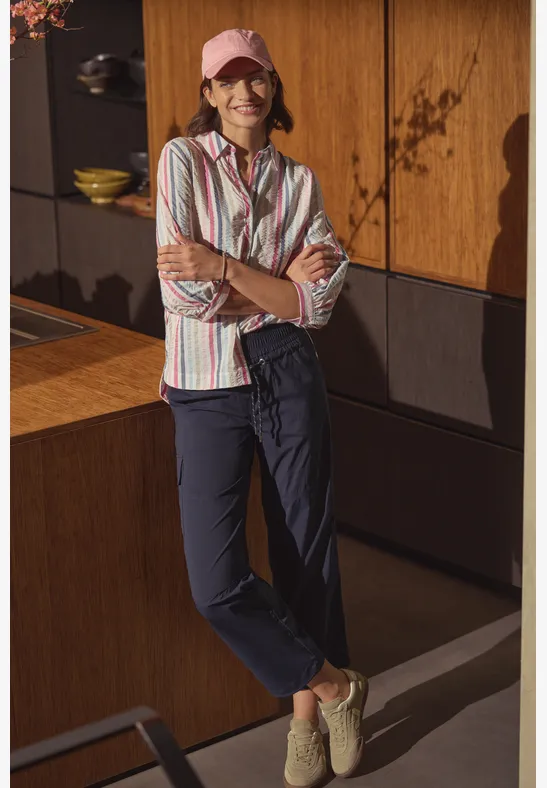 Chemisier en seersucker beetroot pink