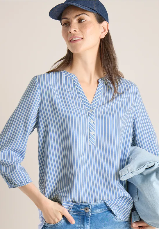 3/4-Arm Bluse mit Streifenmuster blouse blue