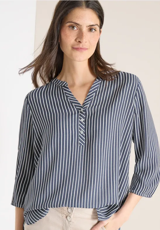 3/4-Arm Bluse mit Streifenmuster universal blue