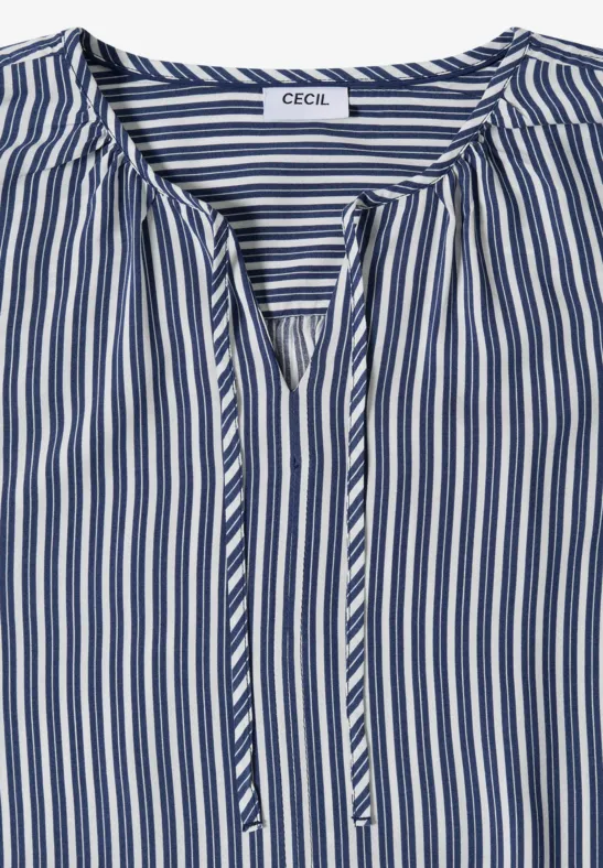 3/4-Arm Bluse mit Streifenmuster sporty denim blue