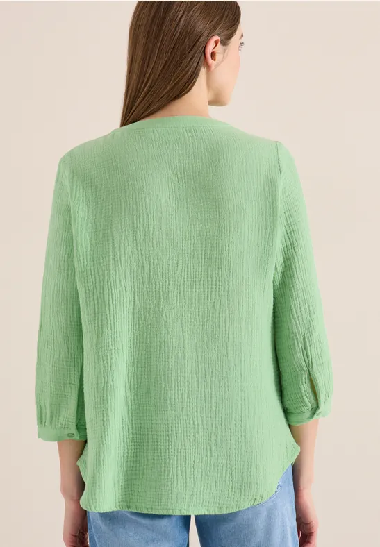 3/4-Arm Bluse in Musselin-Qualität juicy lime