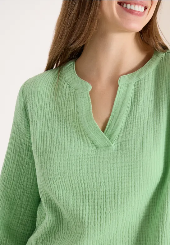 3/4-Arm Bluse in Musselin-Qualität juicy lime