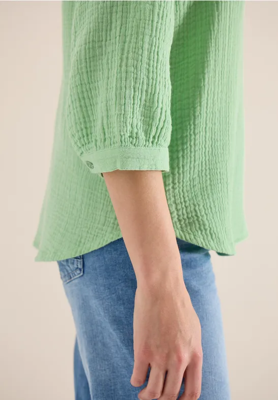 3/4-Arm Bluse in Musselin-Qualität juicy lime