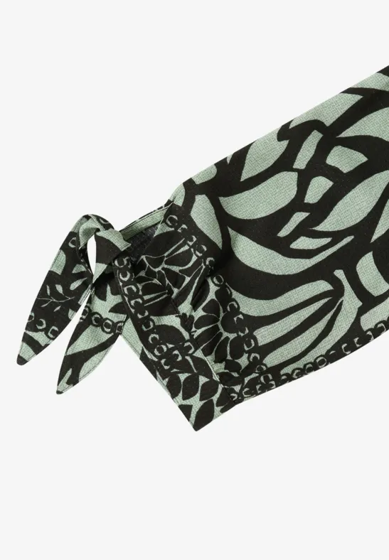 3/4-Arm Bluse mit Patchwork-Print raw khaki