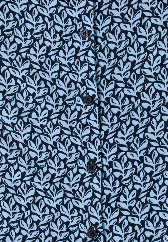 Kurzarm Bluse mit Knopfleiste universal blue