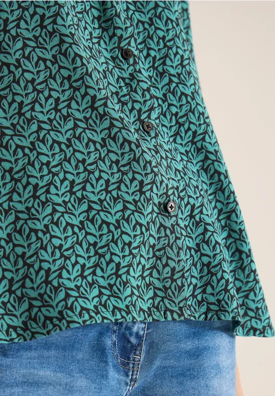 Kurzarm Bluse mit Knopfleiste raw khaki