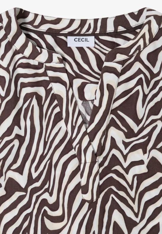 Zebra-Print-Bluse in Schwarz und Weiß von CECIL.