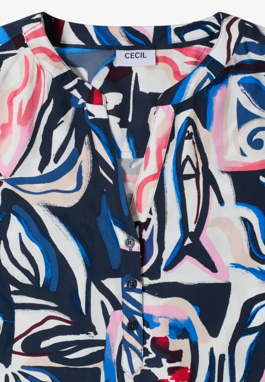 Blouse à manches courtes avec imprimé multicolore universal blue