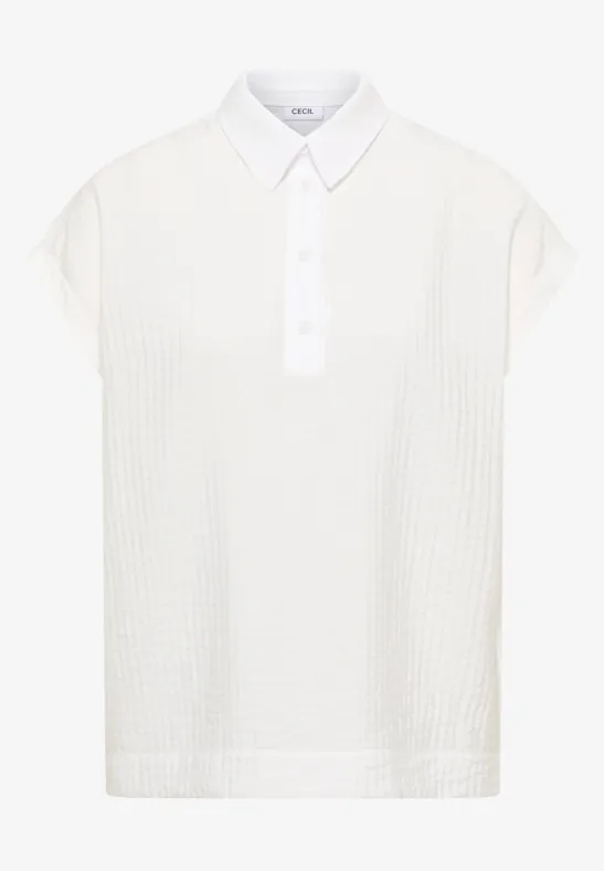 Dropped Shoulder Bluse mit Struktur vanilla white